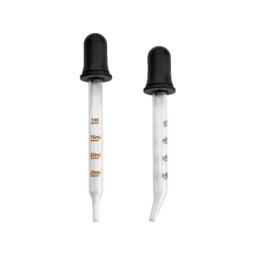 Bent Straight Tip Calibrated Glass Medicine Droppers