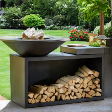 Corten Charcoal Fire Pit Grill