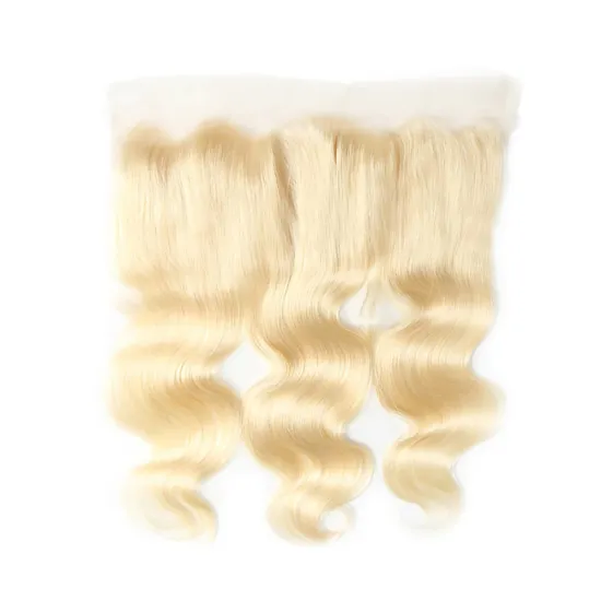 Raw Indian Hair Ear To Ear Virgin 13X4 613 Blonde Hair Silk Transparent Swiss Lace Frontal Closure
