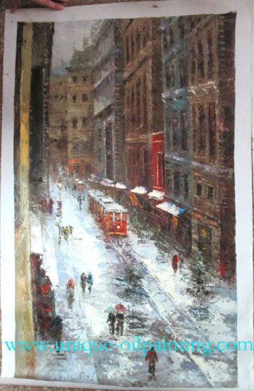 Oil Painting, Streetscape Oil Painting, Oil Painting Reproduction
