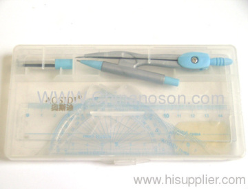 Blue Stationery Set With Compasses Pencil &amp; Rules 