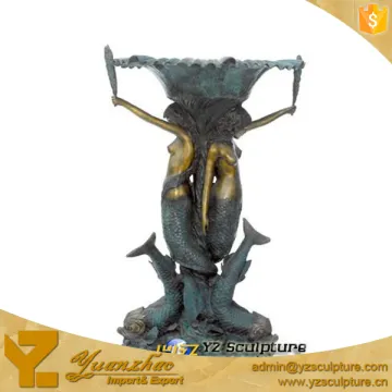 Garden Brass Two Standing Mermaid Fountain GBF-G047V