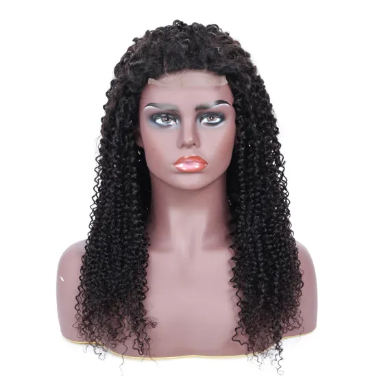 Natural color Lace Front Wigs 100% Unprocessed Virgin Brazilian Kinky Curly  Human Hair  Wig