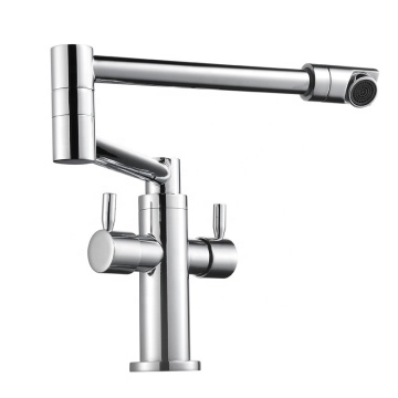Laundry Sink Kitchen Wash Basin with Copper Swivel Folding Faucet