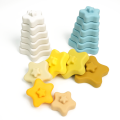Jucărie educațională din silicon cu stele și blocuri de inimă