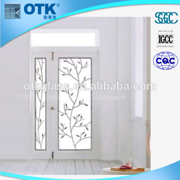 solid glass window/iron glass entry door