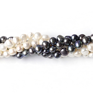 Perles de perle d&#39;eau douce noire artisanale pour fabrication de bijoux