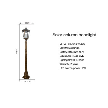 Hot sale Pagoda solar lamp post single lamp