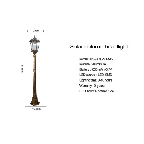 Hot sale Pagoda solar lamp post single lamp