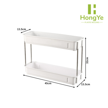 Organizador de estante de almacenamiento de cosméticos de plástico transparente de 2 niveles