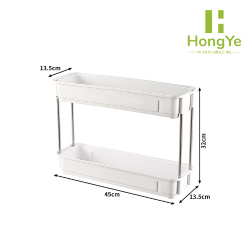 Organizador de estante de almacenamiento de cosméticos de plástico transparente de 2 niveles