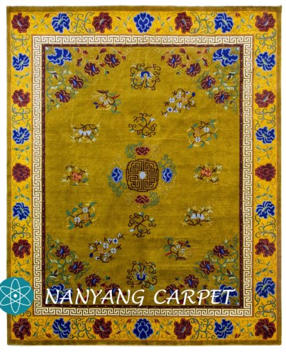 8'x10' Golden Antique Handmade Tibetan Rug