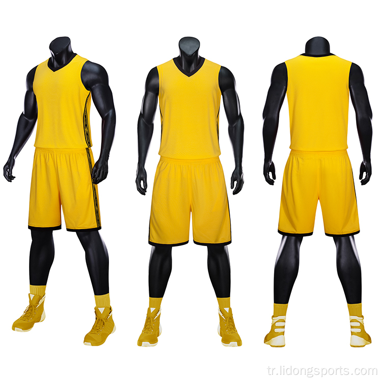 Son Tasarım Erkekler Basketbol Gömlek Şort Jersey üniforma
