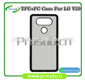 2d sublimation heat transfer PC +TPU silicon blank cell phone case with metal sheet for Prosub- V20