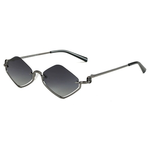 Wholesale TAC Lenses Geometric Half-Rim Metal Sunglasses ME2168-C1