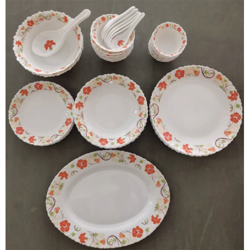 41PCS Heat Resistant Print Opal Glass Dinner Sets