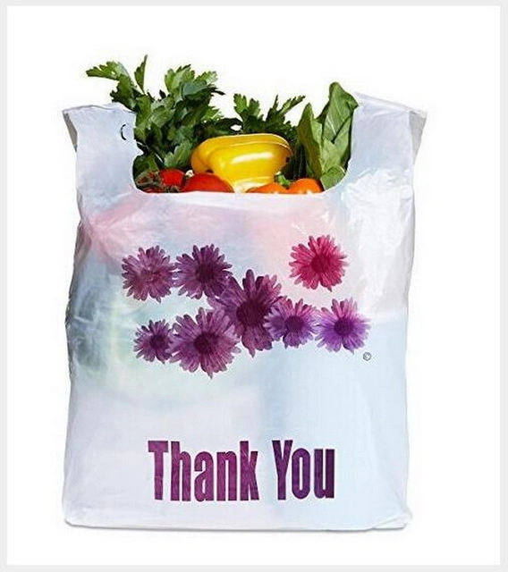 Disposable Grocery Logo Printing Vest Carrier Take out Packaging Plastic Shopping Bag