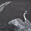 Peacock Elegant beige hand-painted wallpaper