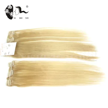 10-30inch raw Indian virgin human hair extension curly blonde clip in hair extensions