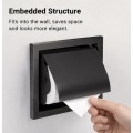 Suporte de parede para papel higiênico embutido preto fosco
