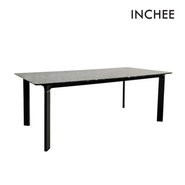 Leafy Stone Top Outdoor Dining Table Black Leafy Stone Top Outdoor Dining Table Supplier