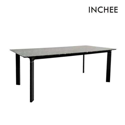 Black Outdoor Dining Table Black Leafy Stone Top Outdoor Dining Table Factory