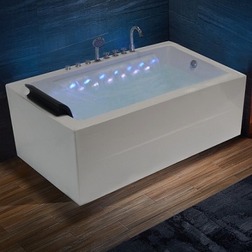 Bañera de masaje de acrílico de hidromasaje de iluminación led de cascada