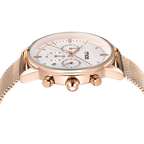 Fashion quality steel mesh quartz Chronograph watch men