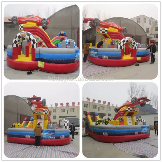 Car sport inflatable bouncer closed