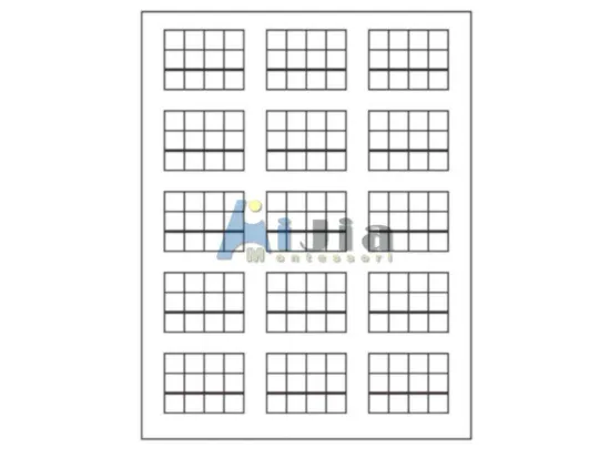 Montessori Teaching material Stamp Game Paper (15 Problems)