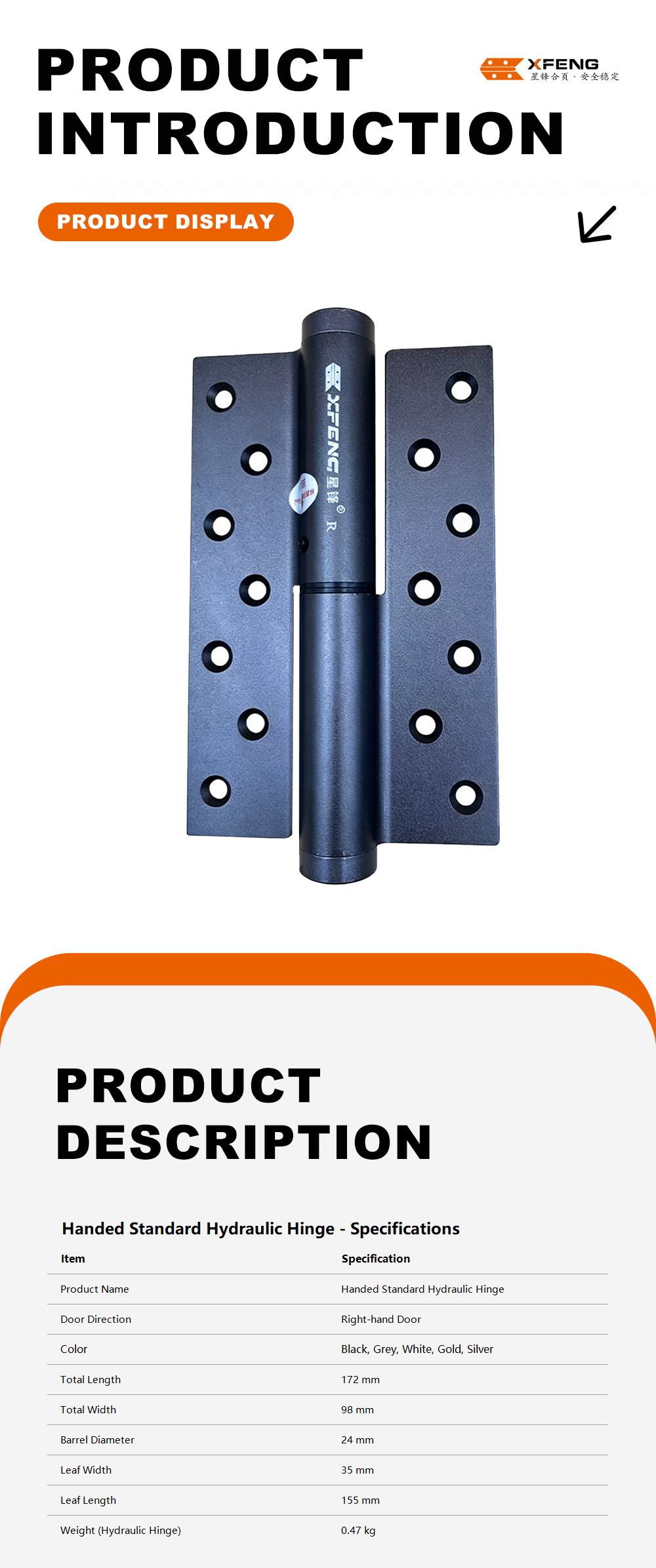 Handed Standard Hydraulic Hinge4