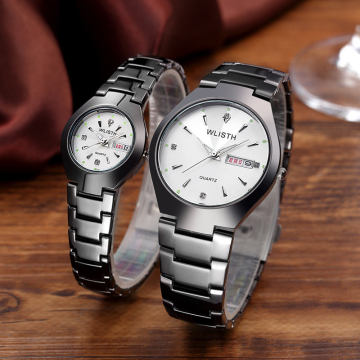 Stainless Steel Luminescent Quartz Watch Set for Couples - Affordable Fashion Brands