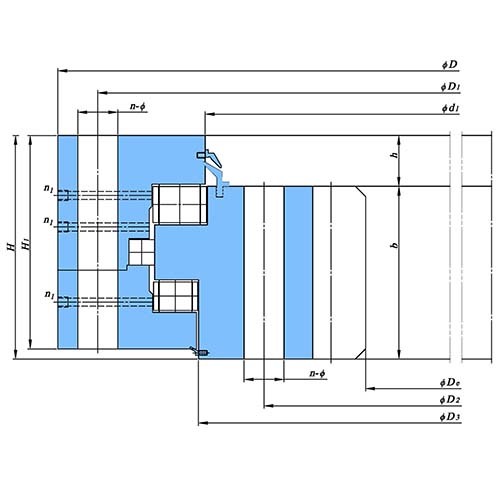 内圈带齿三排圆柱滚子转盘轴承