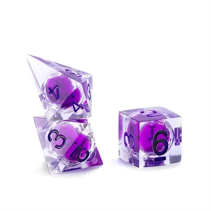 Custom Liquid Center Eyeball D&D Sharp Edge Resin Dice Set