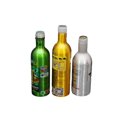 Long necked aluminum bottle for car cleaning additive