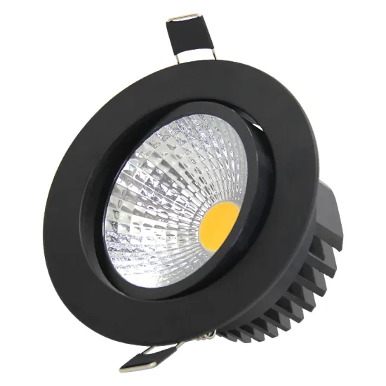 Hot Selling LED Spotlight - Black COB Recessed Ceiling Light with Rotating Flood Spot (3W-15W)