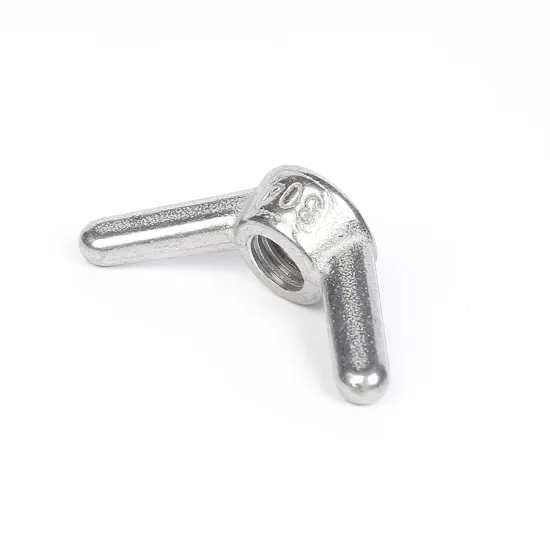 Polished stainless steel finger-tight butterfly nuts