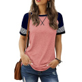 Women's Short Sleeve Tops Color Block T Shirt