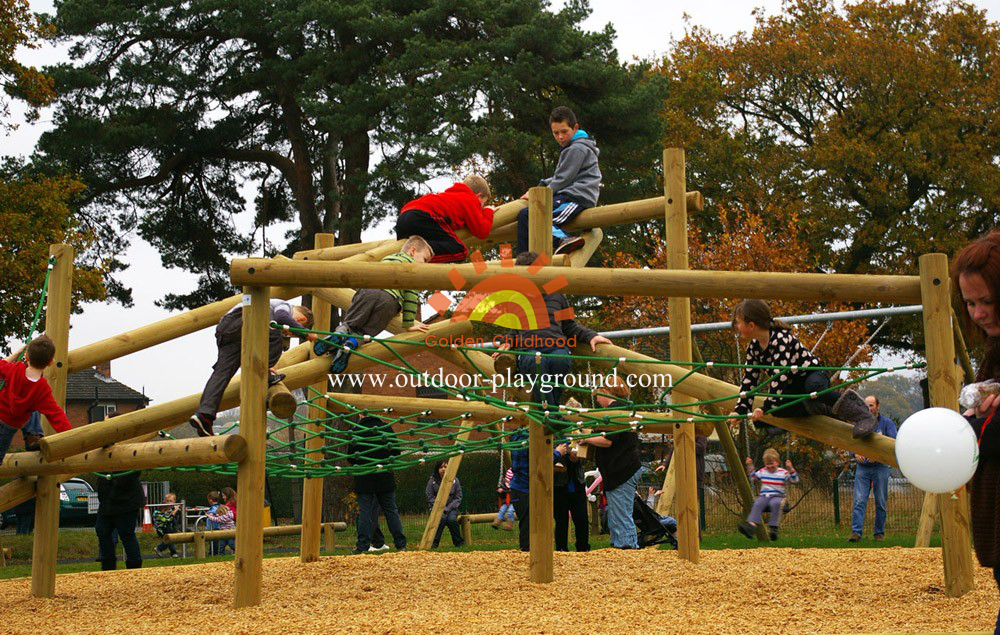 playground climbing net structure on playground for children