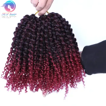 8" Ombre Colored Mali Bob Crochet Braids Afro Synthetic Hair Extensions