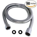 1.5 m short silver plumbing hose flexible metal shower extension hose