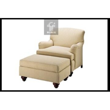 Leisure Fabric Sofa with Step Stool