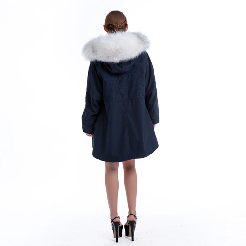 Mink inner fur collar pike coat