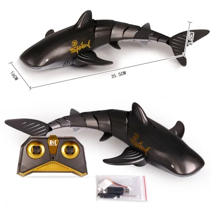 Factory RC Whale Shark Black Gold Boat: A 2.4G Twin Propeller Waterproof 4Channels Remote Control Ship