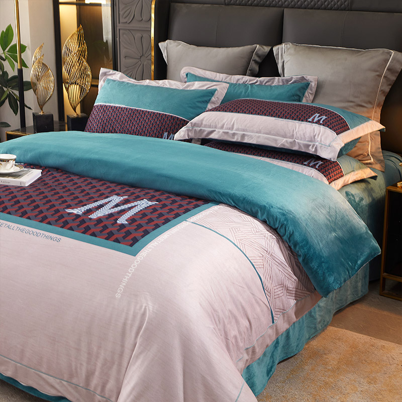 Blue Velvet Bedsheet Bộ đồ giường Bộ đồ giường Amazon Flannel