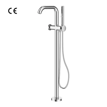 Double lever bath mixer floor-standing