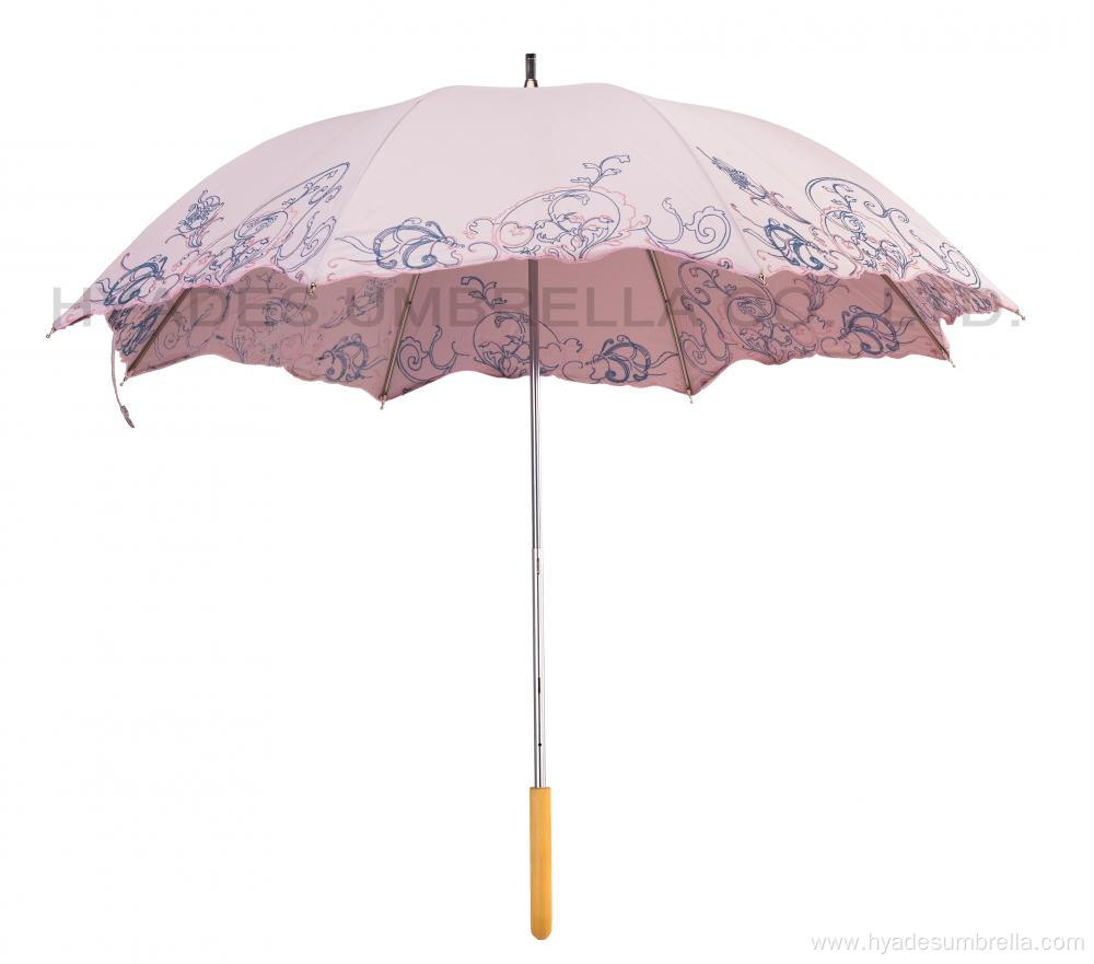 women's umbrella wooden handle