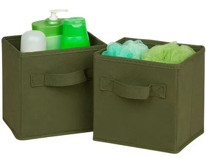 AnQi Can Do Mini Non-Woven Storage Box, Foldable Cube,Green