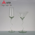 Borosilicate Glass Wavy Stemware Martini Glasses
