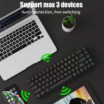 Customizable HotSwap Gaming Keyboard: Small, Wireless, Mini 60% USB Wired Keyboard with Programmable Functions